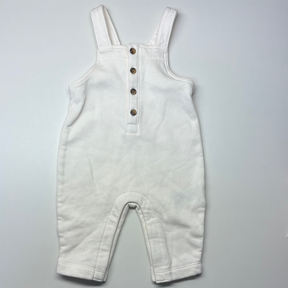 Old Navy White Baby Overalls- 3-6 Month